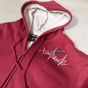 Tony Hawk Mens XXL Burgundy Sherpa Lined Full Zip Hoodie Skateboard Jacket